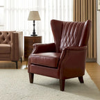 Poltrona tradizionale Chesterfield in vera pelle, a sedile singolo – Marrone / Cammello / Blu Marino / Bordeaux