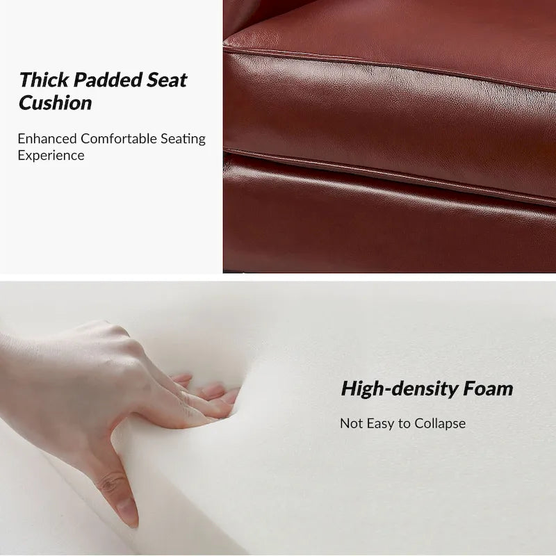Poltrona tradizionale Chesterfield in vera pelle, a sedile singolo – Marrone / Cammello / Blu Marino / Bordeaux