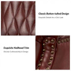 Poltrona tradizionale Chesterfield in vera pelle, a sedile singolo – Marrone / Cammello / Blu Marino / Bordeaux