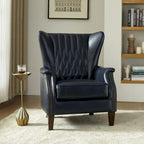 Poltrona tradizionale Chesterfield in vera pelle, a sedile singolo – Marrone / Cammello / Blu Marino / Bordeaux