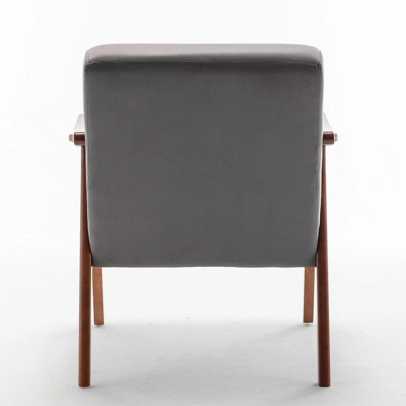Poltrona d'Appoggio in Velluto Larga 67 cm, Stile Moderno di Metà Secolo, Seduta Singola