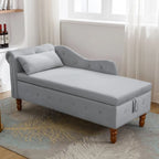 Chaise longue singola in velluto trapuntato multicolore con bracciolo arrotolato e contenitore