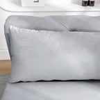 Chaise longue singola in velluto trapuntato multicolore con bracciolo arrotolato e contenitore