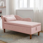 Chaise longue singola in velluto trapuntato multicolore con bracciolo arrotolato e contenitore