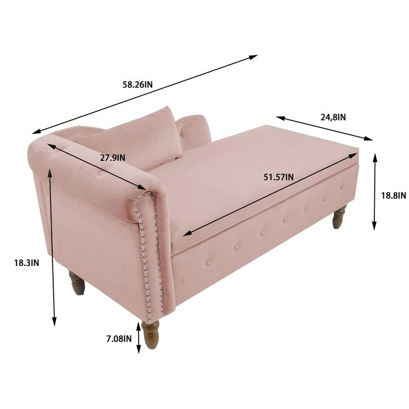 Chaise longue singola in velluto trapuntato multicolore con bracciolo arrotolato e contenitore