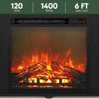 Mobile TV ad angolo Americano / French Oak Grey / Solid White con caminetto elettrico, per TV fino a 55", per 1-2 persone