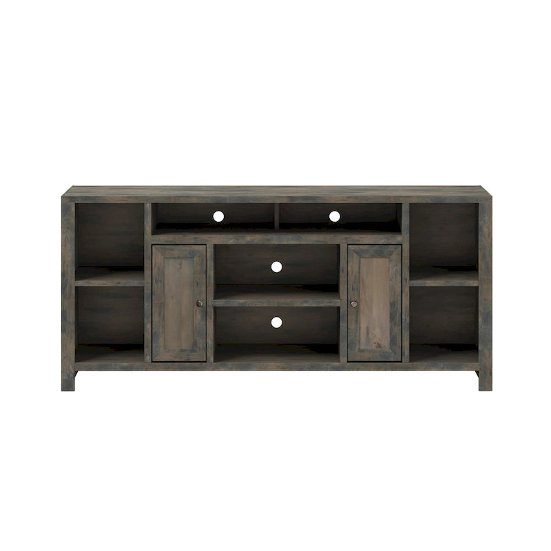 Mobile TV, consolle, 74", Barnwood / Aged Whiskey / Jasmine White, stile rustico, adatto per TV fino a 85"