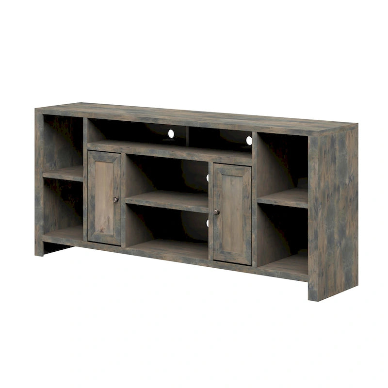 Mobile TV, consolle, 74", Barnwood / Aged Whiskey / Jasmine White, stile rustico, adatto per TV fino a 85"