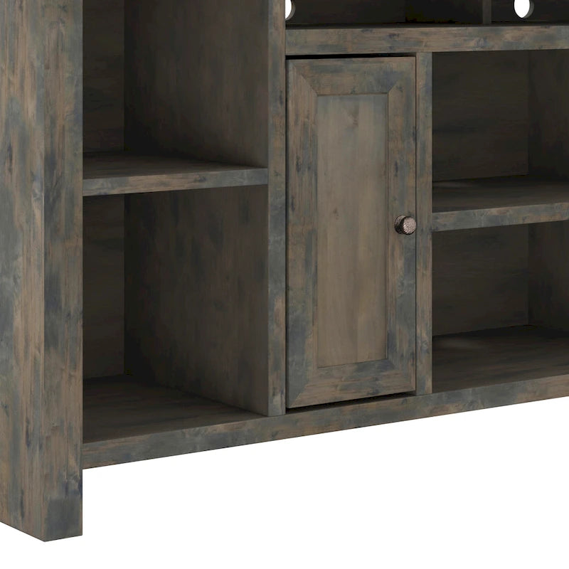 Mobile TV, consolle, 74", Barnwood / Aged Whiskey / Jasmine White, stile rustico, adatto per TV fino a 85"