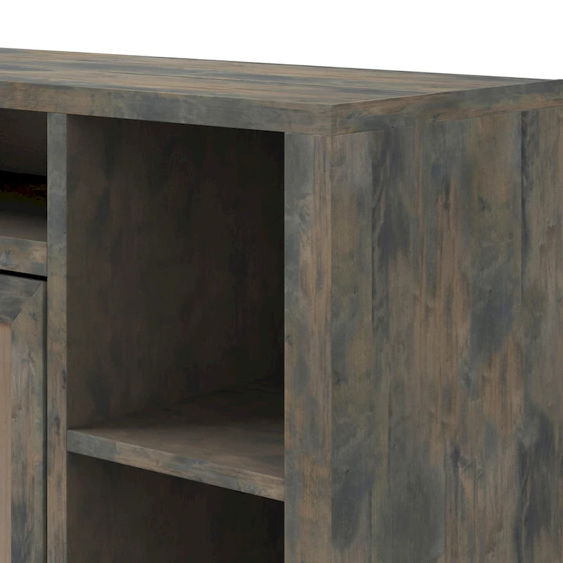 Mobile TV, consolle, 74", Barnwood / Aged Whiskey / Jasmine White, stile rustico, adatto per TV fino a 85"