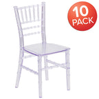 Sedia Chiavari in resina trasparente/bianca/rosa, impilabile, per bambini (set da 10)
