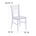 Sedia Chiavari in resina trasparente/bianca/rosa, impilabile, per bambini (set da 10)