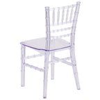 Sedia Chiavari in resina trasparente/bianca/rosa, impilabile, per bambini (set da 10)