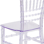Sedia Chiavari in resina trasparente/bianca/rosa, impilabile, per bambini (set da 10)