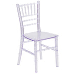 Sedia Chiavari in resina trasparente/bianca/rosa, impilabile, per bambini (set da 10)