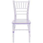Sedia Chiavari in resina trasparente/bianca/rosa, impilabile, per bambini (set da 10)