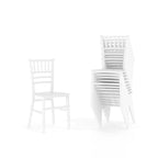 Sedia Chiavari in resina trasparente/bianca/rosa, impilabile, per bambini (set da 10)