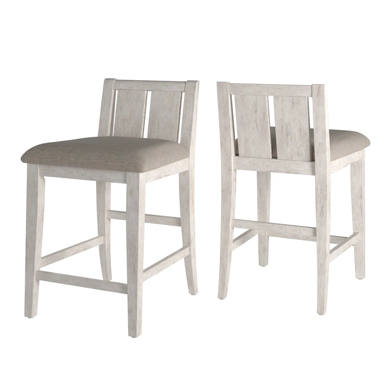 Sedia da banco in tessuto bicolore, marrone/grigio e bianco, set da 2