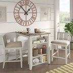 Sedia da banco in tessuto bicolore, marrone/grigio e bianco, set da 2