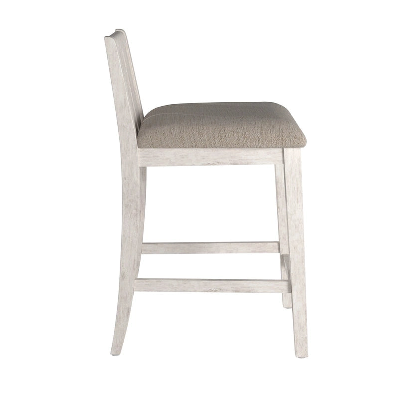 Sedia da banco in tessuto bicolore, marrone/grigio e bianco, set da 2