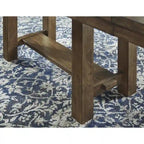 Set da pranzo allungabile 7 pezzi colore marrone grigiastro in stile rustico (ospita fino a 8 persone)