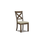 Set da pranzo allungabile 7 pezzi colore marrone grigiastro in stile rustico (ospita fino a 8 persone)