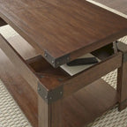 Tavolino da Caffè Rettangolare Cherry con Piano Sollevabile, Stile Industriale