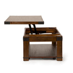 Tavolino da Caffè Rettangolare Cherry con Piano Sollevabile, Stile Industriale