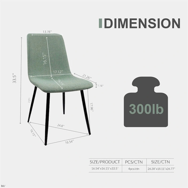 Sedie moderne imbottite da sala da pranzo (set da 4)