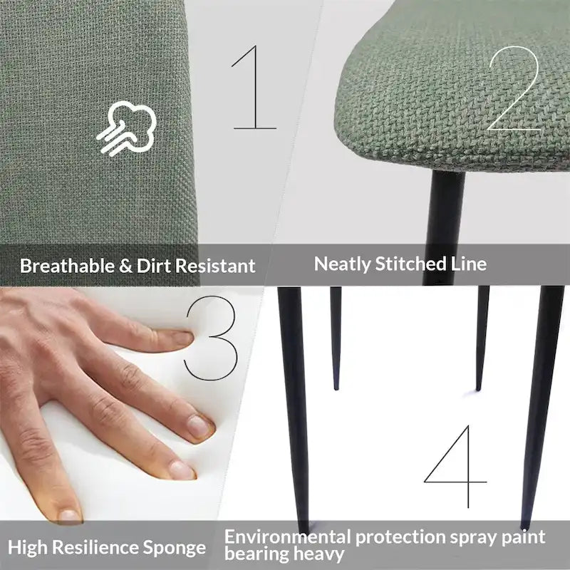 Sedie moderne imbottite da sala da pranzo (set da 4)