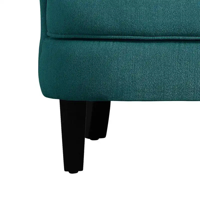 Poltrona a orecchioni capitonné, velluto/lino, seduta singola, larghezza 76 cm