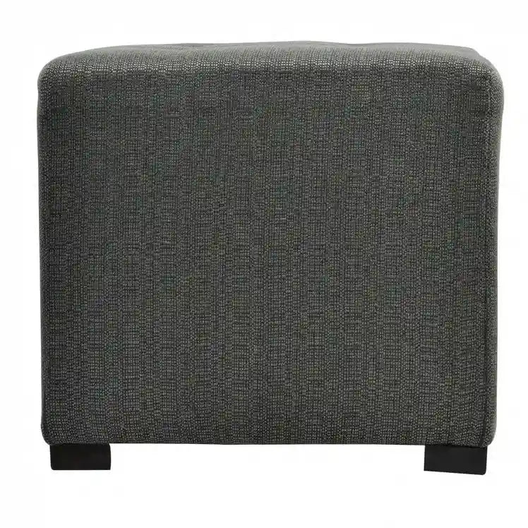 Pouf quadrato trapuntato a 4 bottoni, multicolore, singolo