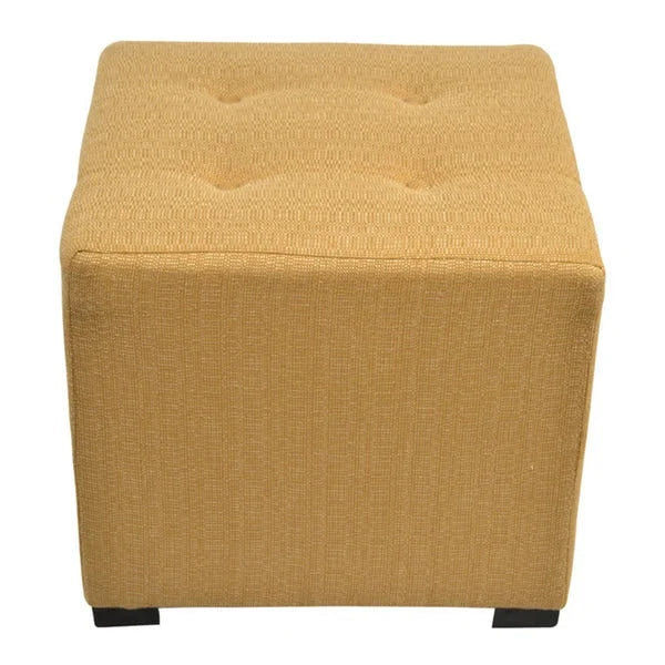 Pouf quadrato trapuntato a 4 bottoni, multicolore, singolo