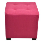 Pouf quadrato trapuntato a 4 bottoni, multicolore, singolo
