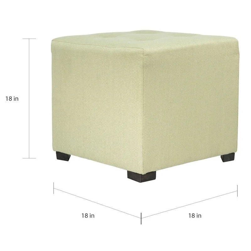 Pouf quadrato trapuntato a 4 bottoni, multicolore, singolo