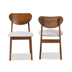 Sedia da pranzo di metà secolo grigia/beige, set da 2