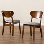 Sedia da pranzo di metà secolo grigia/beige, set da 2