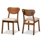 Sedia da pranzo di metà secolo grigia/beige, set da 2