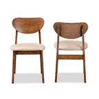 Sedia da pranzo di metà secolo grigia/beige, set da 2