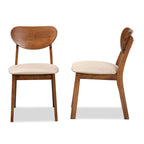 Sedia da pranzo di metà secolo grigia/beige, set da 2