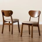 Sedia da pranzo di metà secolo grigia/beige, set da 2