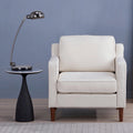 Poltrona singola Ivory / Grigio scuro / Cammello / Marrone / Verde con rivestimento in finto lino e pelle vegana