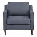 Poltrona singola Ivory / Grigio scuro / Cammello / Marrone / Verde con rivestimento in finto lino e pelle vegana