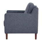 Poltrona singola Ivory / Grigio scuro / Cammello / Marrone / Verde con rivestimento in finto lino e pelle vegana