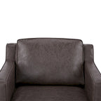Poltrona singola Ivory / Grigio scuro / Cammello / Marrone / Verde con rivestimento in finto lino e pelle vegana