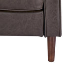 Poltrona singola Ivory / Grigio scuro / Cammello / Marrone / Verde con rivestimento in finto lino e pelle vegana