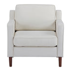 Poltrona singola Ivory / Grigio scuro / Cammello / Marrone / Verde con rivestimento in finto lino e pelle vegana