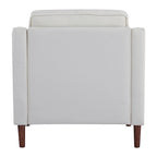 Poltrona singola Ivory / Grigio scuro / Cammello / Marrone / Verde con rivestimento in finto lino e pelle vegana