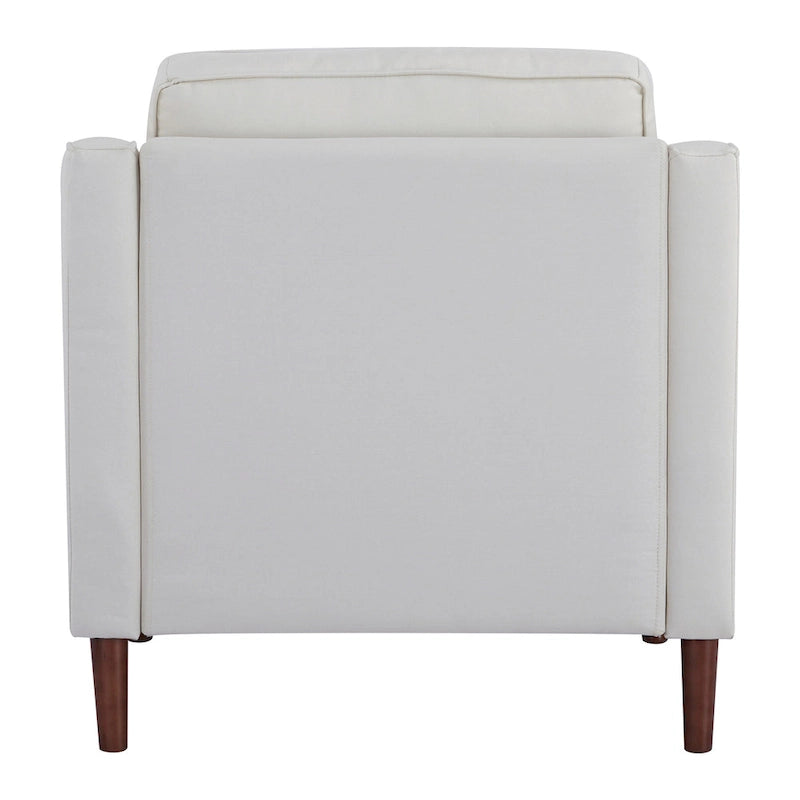 Poltrona singola Ivory / Grigio scuro / Cammello / Marrone / Verde con rivestimento in finto lino e pelle vegana