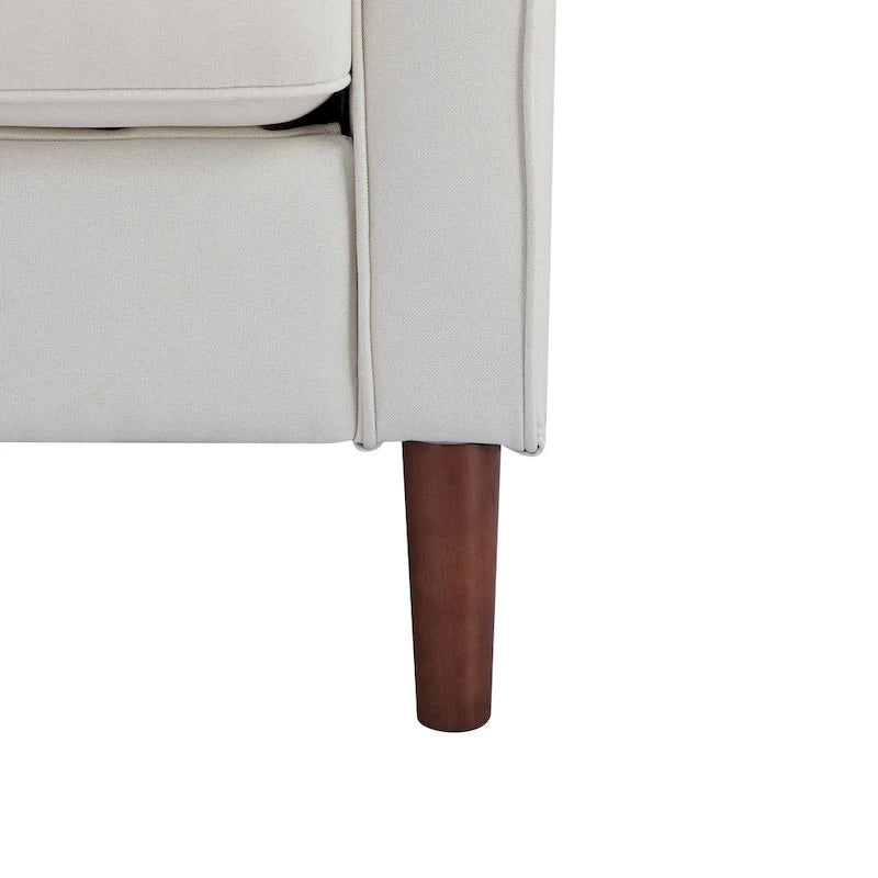 Poltrona singola Ivory / Grigio scuro / Cammello / Marrone / Verde con rivestimento in finto lino e pelle vegana